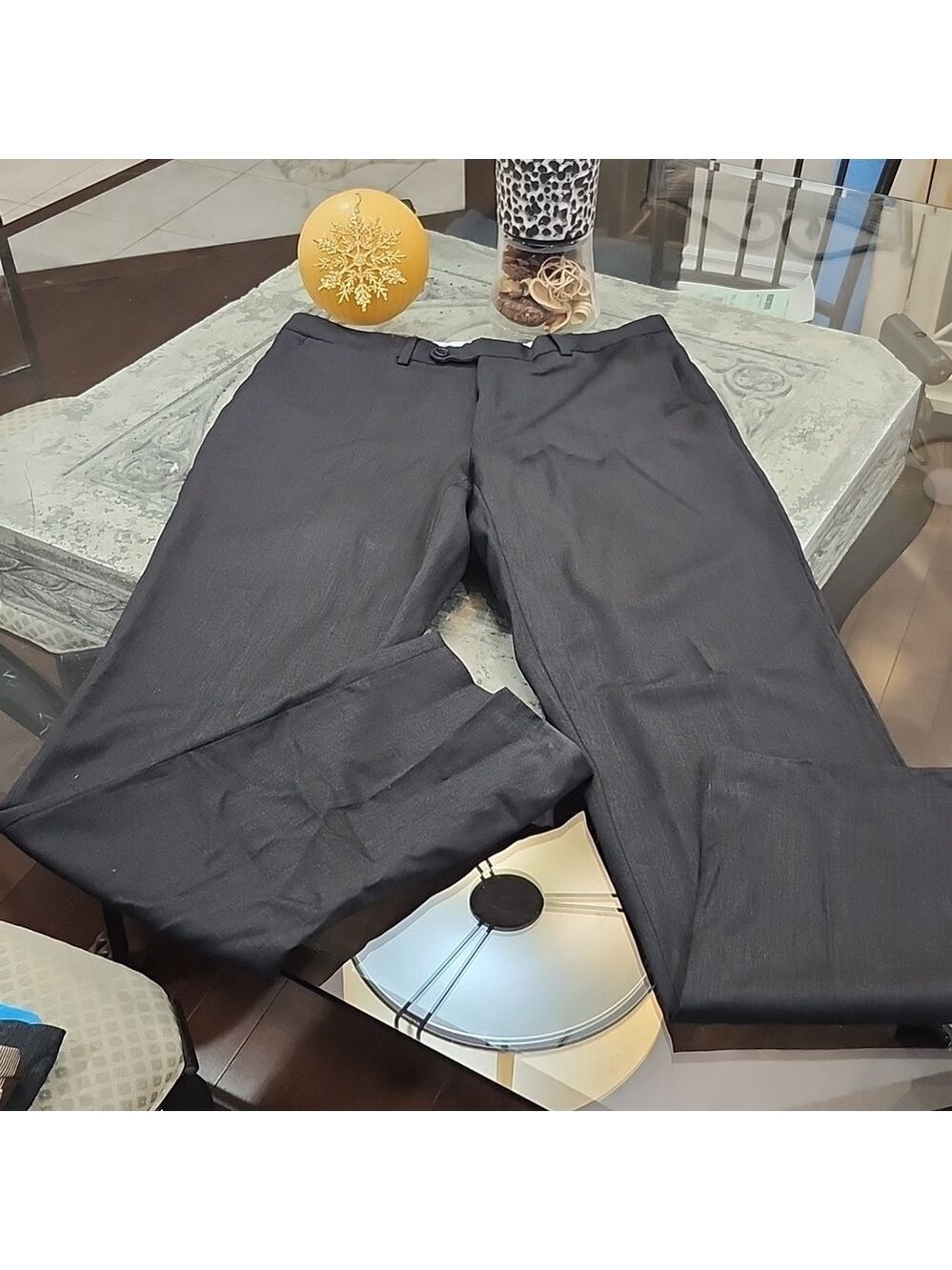 MASSIMO DUTTI MEN'S WOOL DRESS PANTS CHARCOAL GRAY 32